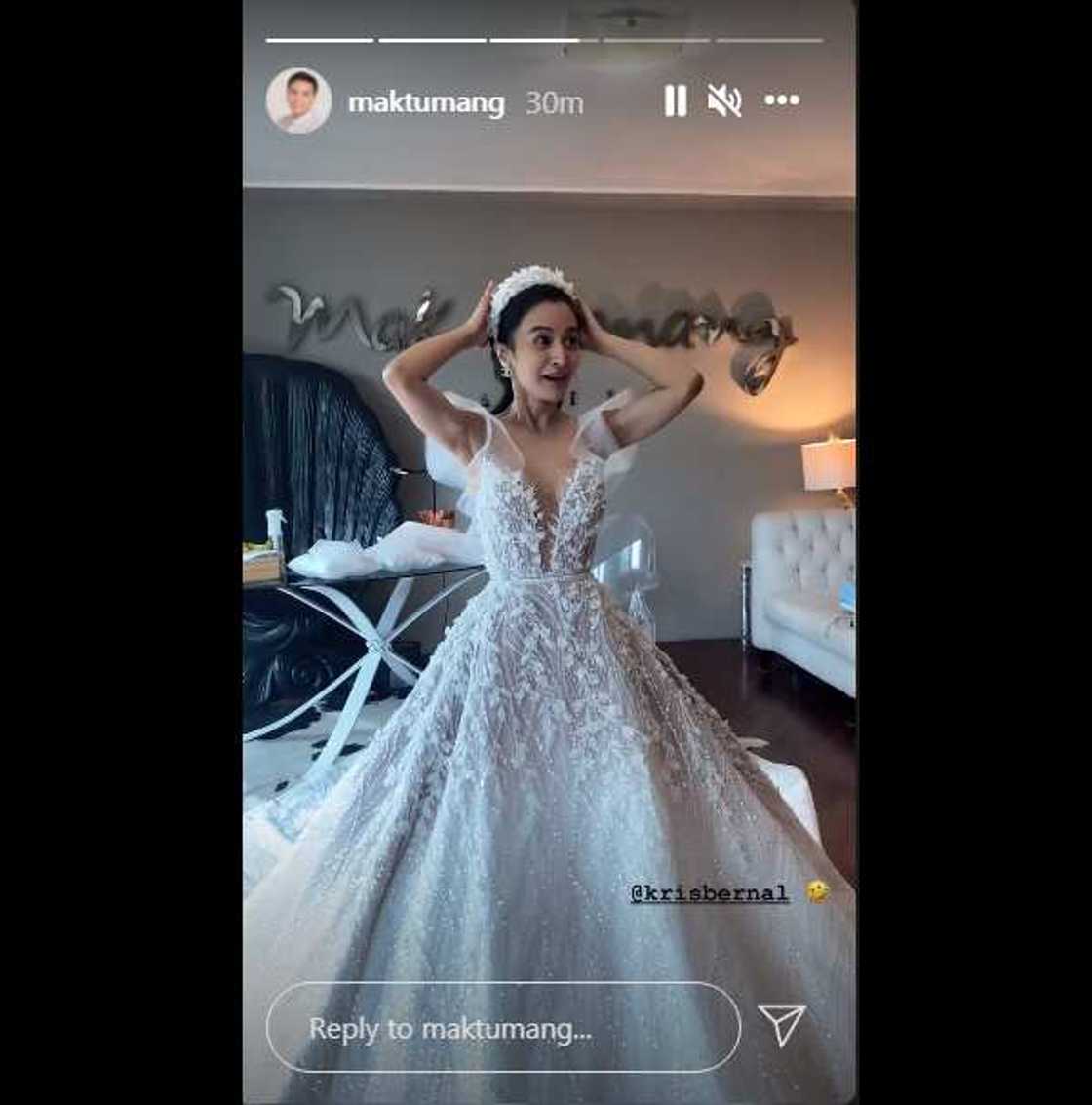 Kris Bernal’s wedding gown designed by Mak Tumang stuns netizens