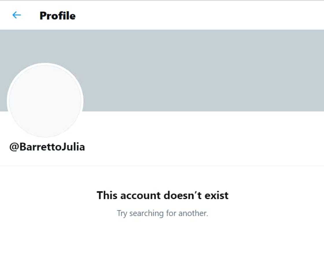 Julia Barretto's Twitter account has been deleted after getting hacked Julia Barretto's Twitter account has been deleted after getting hacked