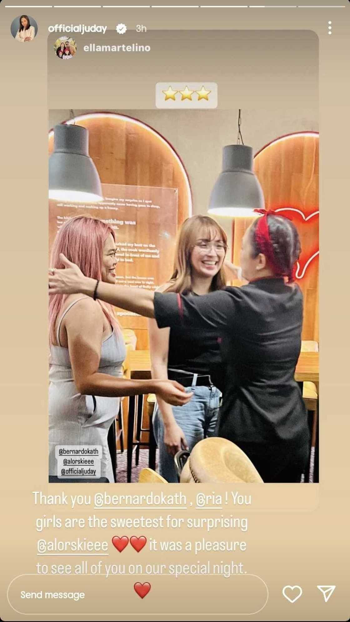 Judy Ann Santos thanks Kathryn Bernardo, Ria Atayde for surprising Alora Sasam Judy Ann Santos thanks Kathryn Bernardo, Ria Atayde for surprising Alora Sasam
