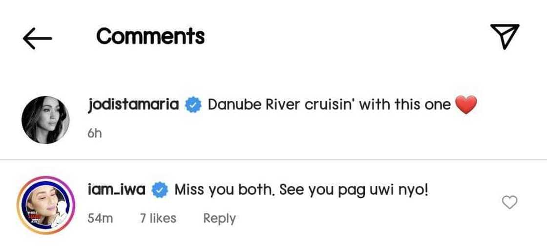 Jodi Sta. Maria goes 'Danube River cruising' with Thirdy; Iwa Moto reacts Jodi Sta. Maria goes 'Danube River cruising' with Thirdy; Iwa Moto reacts