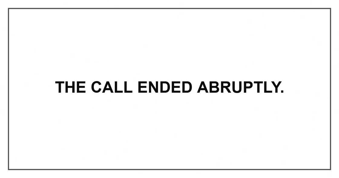 The call ended abruptly.