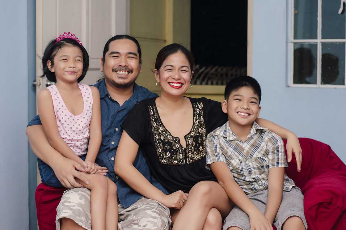 Asian family of four Asian family of four