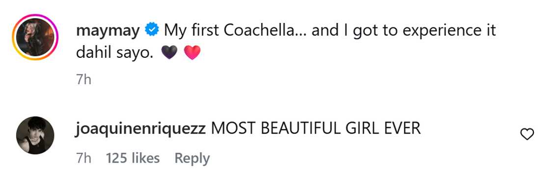 Maymay Entrata, may sweet message para sa boyfriend matapos ang first Coachella experience niya Maymay Entrata, may sweet message para sa boyfriend matapos ang first Coachella experience niya