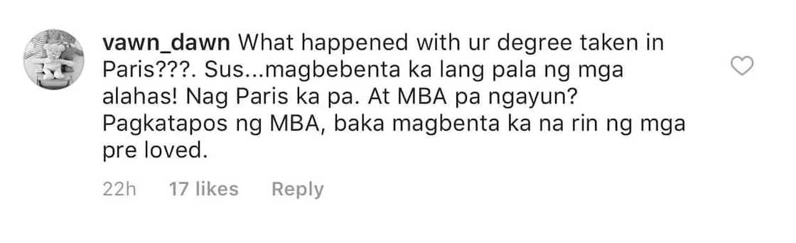 KC Concepcion responds to netizen who belittled her business KC Concepcion responds to netizen who belittled her business