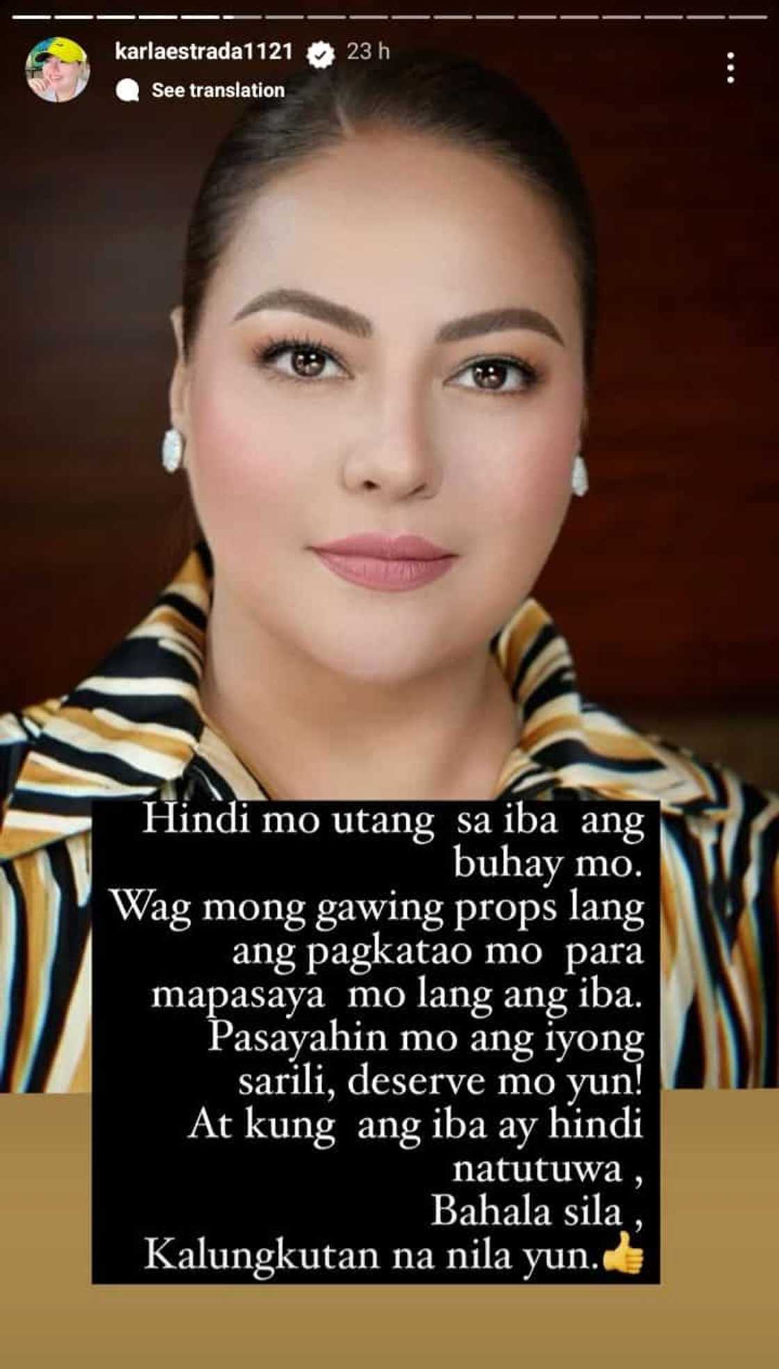 Karla Estrada, trending ang online post: "Bahala sila, kalungkutan na nila yun" Karla Estrada, trending ang online post: "Bahala sila, kalungkutan na nila yun"