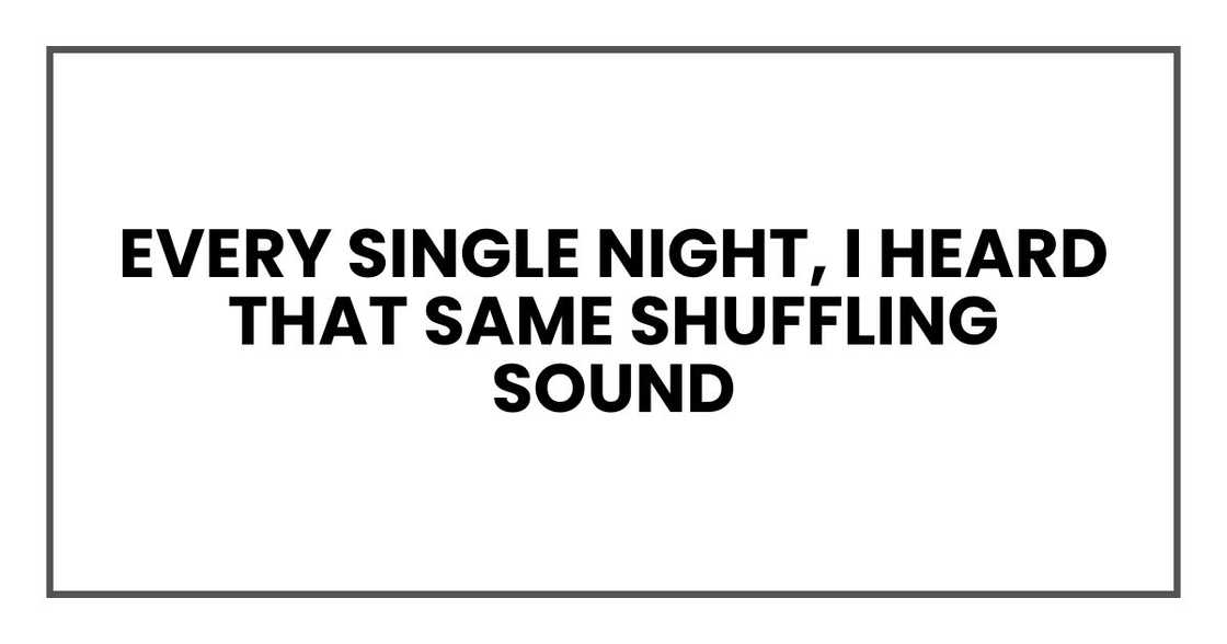 every single night, I heard that same shuffling sound