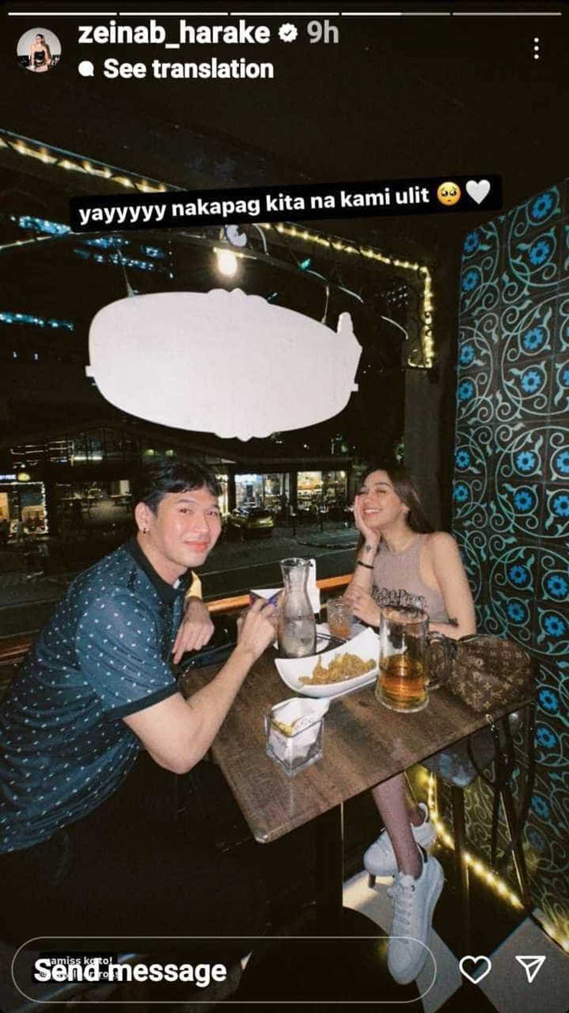 Zeinab Harake sa muli nilang pagkikita ni Wilbert Ross: “Na-miss ko to!” Zeinab Harake sa muli nilang pagkikita ni Wilbert Ross: “Na-miss ko to!”
