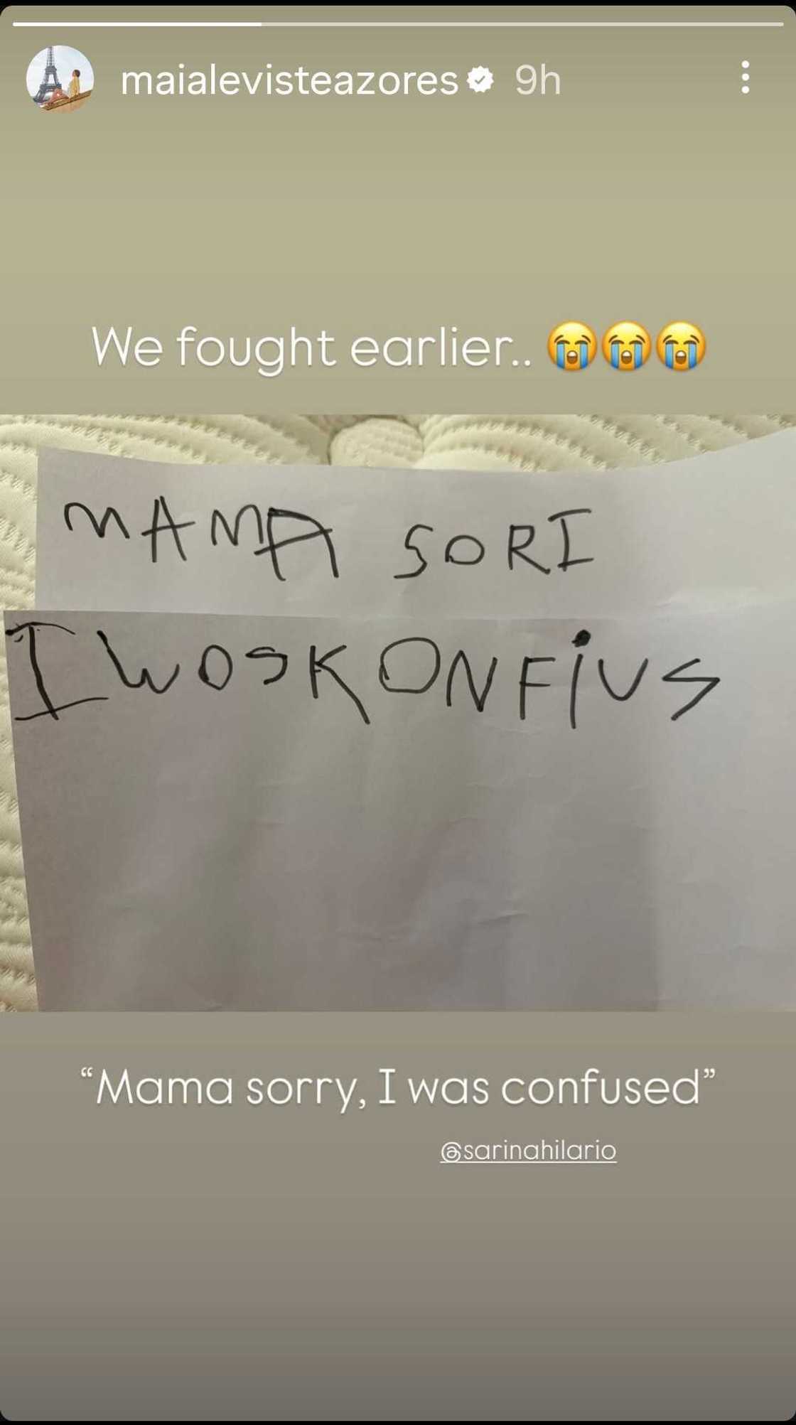 Jhong Hilario's partner Maia Leviste Azores shares heartwarming handwritten note from Sarina Jhong Hilario's partner Maia Leviste Azores shares heartwarming handwritten note from Sarina