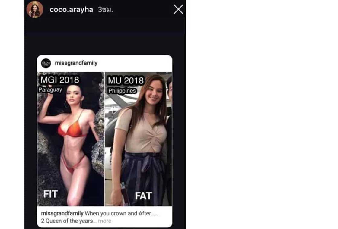Thai beauty queen criticized heavily due to her statement about Catriona Gray Thai beauty queen criticized heavily due to her statement about Catriona Gray