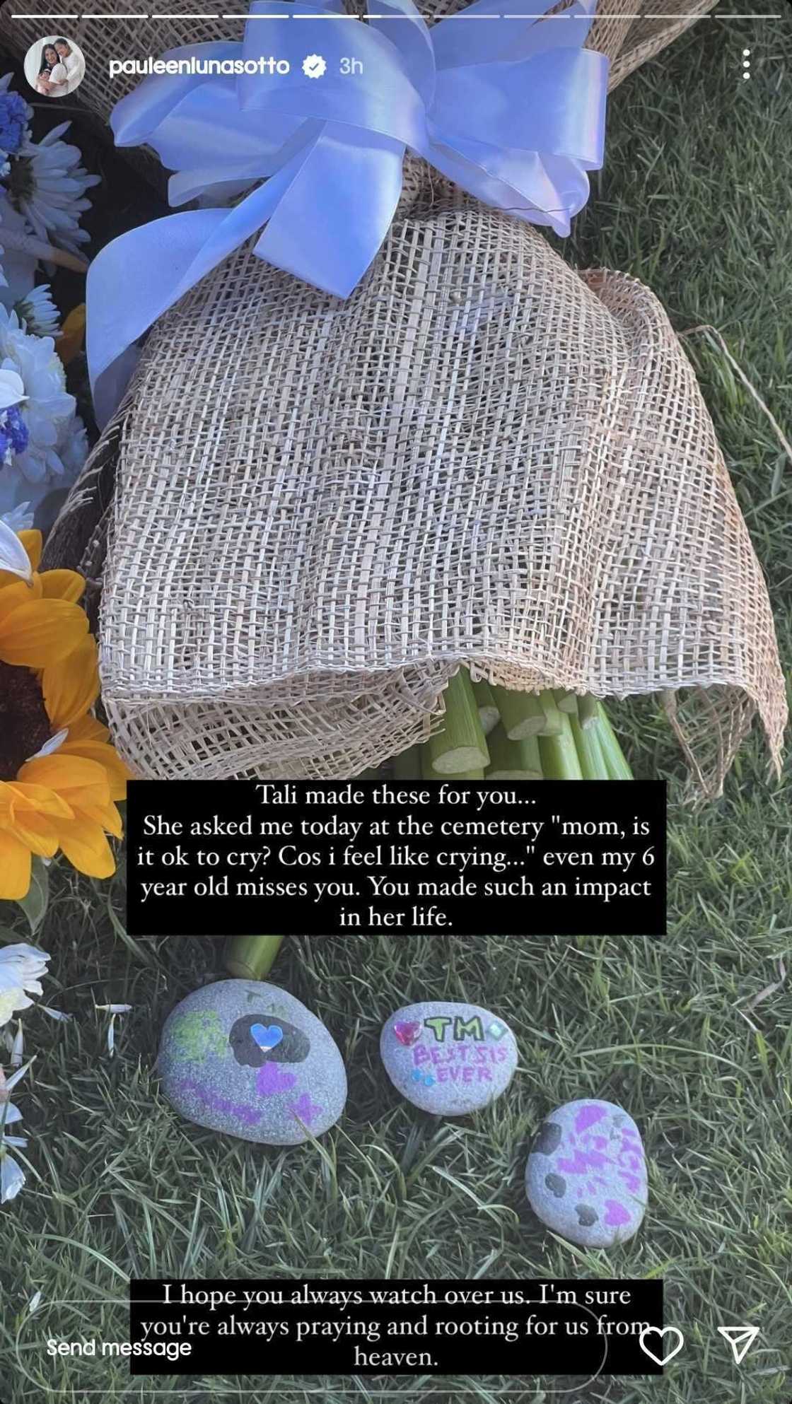 Pauleen Luna at Tali Sotto, may nakakaiyak na convo nang bisitahin ang puntod ni Mabel Sotto Pauleen Luna at Tali Sotto, may nakakaiyak na convo nang bisitahin ang puntod ni Mabel Sotto