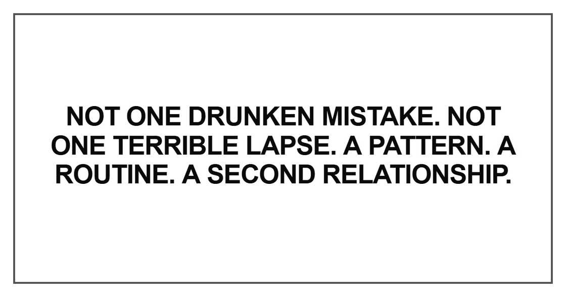 Not one drunken mistake