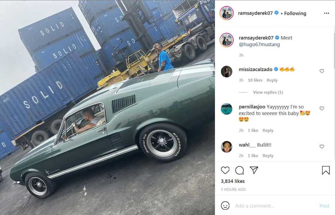 Derek Ramsay, ipinagmalaki ang animo’y bagong dating lang na vintage car na Ford Mustang Derek Ramsay, ipinagmalaki ang animo’y bagong dating lang na vintage car na Ford Mustang