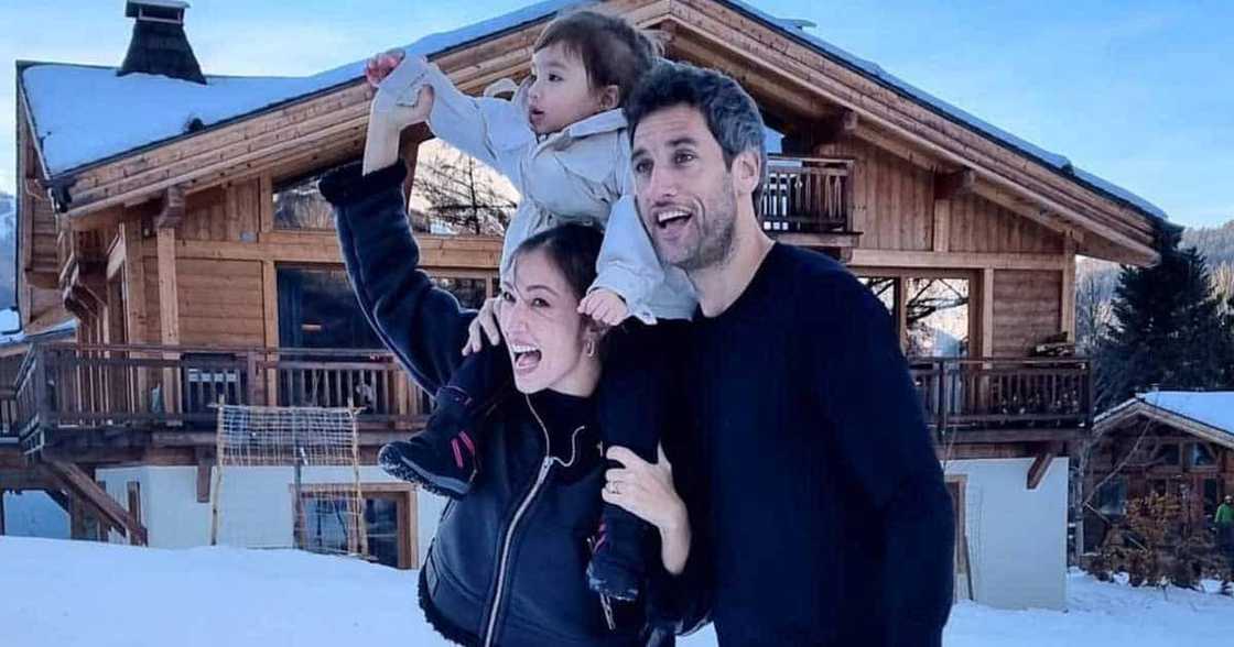 Video ni Solenn Heussaff na nagi-enjoy at tila nininerbyos habang nagsi-sledding, viral