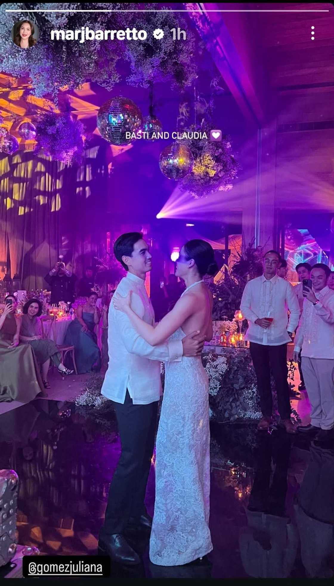 Marjorie Barretto reposts snap from Claudia and Basti Lorenzo’s wedding reception Marjorie Barretto reposts snap from Claudia and Basti Lorenzo’s wedding reception