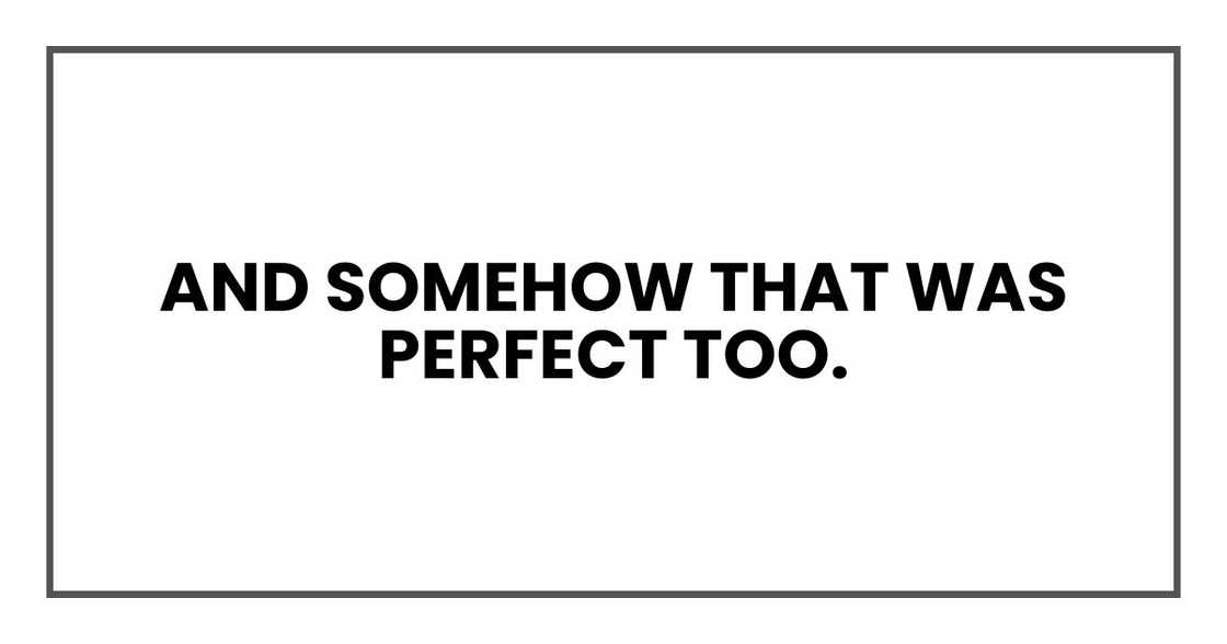 And somehow that was perfect too. And somehow that was perfect too.