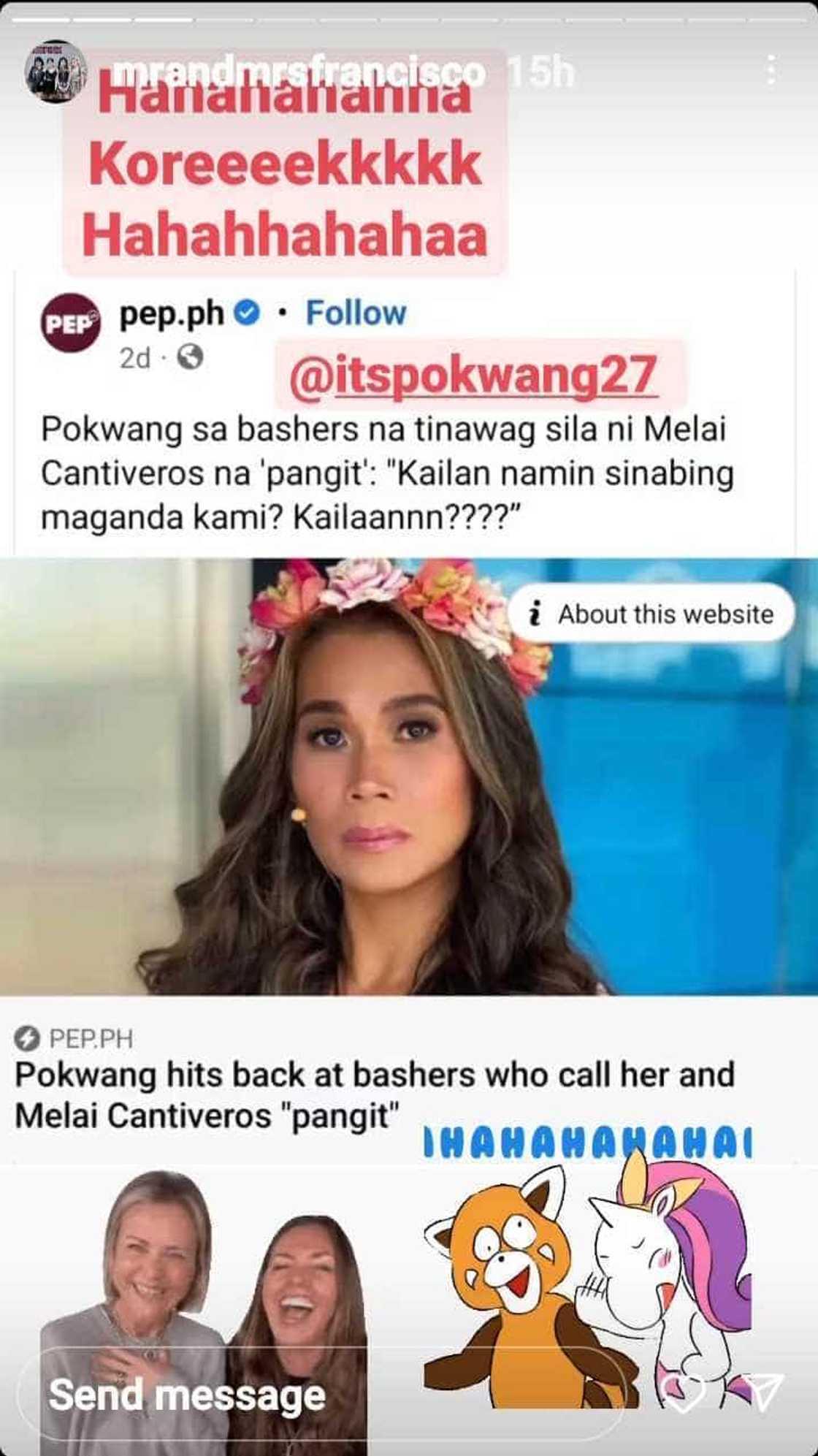 Melai Cantiveros, natawa at sumang-ayon sa banat ni Pokwang sa mga nagsabing pangit silang dalawa Melai Cantiveros, natawa at sumang-ayon sa banat ni Pokwang sa mga nagsabing pangit silang dalawa