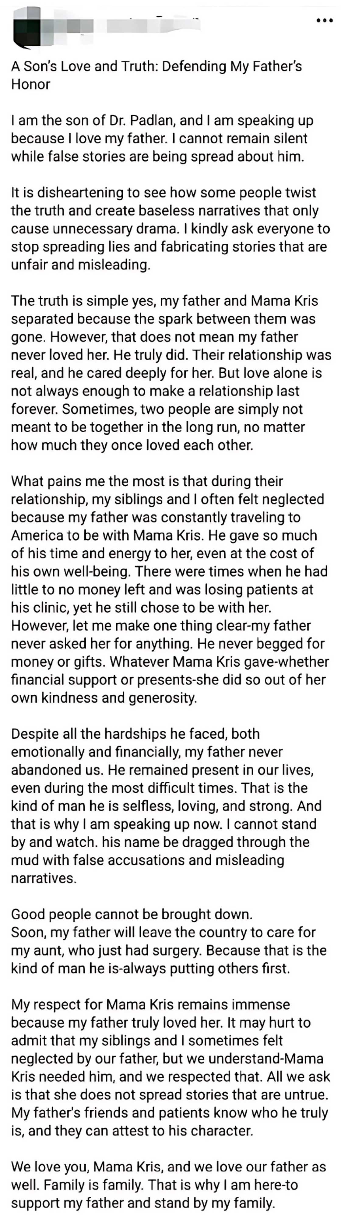 Anak ng ex-boyfriend na doktor ni Kris Aquino, nagsalita na Anak ng ex-boyfriend na doktor ni Kris Aquino, nagsalita na