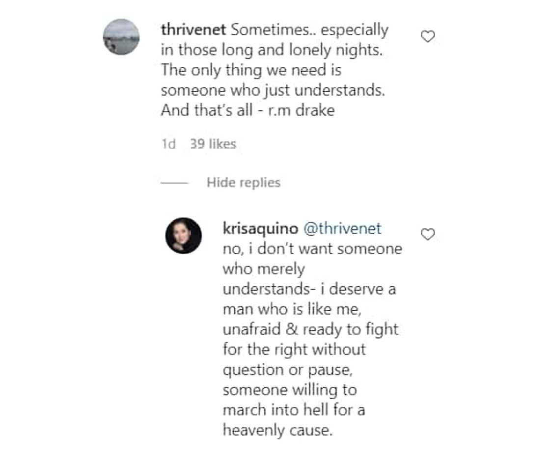 Kris Aquino fires back against basher who accused her of being "ma-drama"