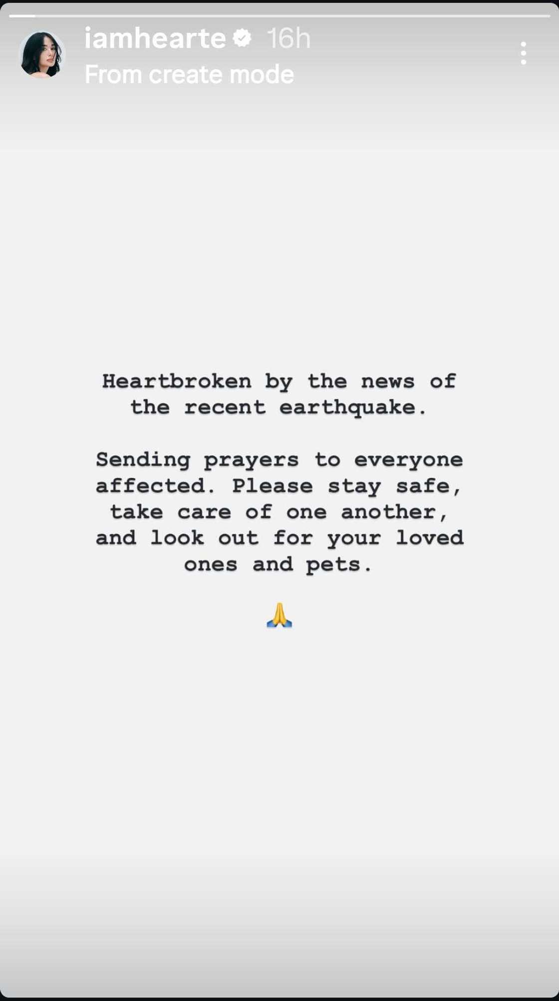 Heart Evangelista, may madamdaming pahayag matapos ang Mindanao earthquake Heart Evangelista, may madamdaming pahayag matapos ang Mindanao earthquake
