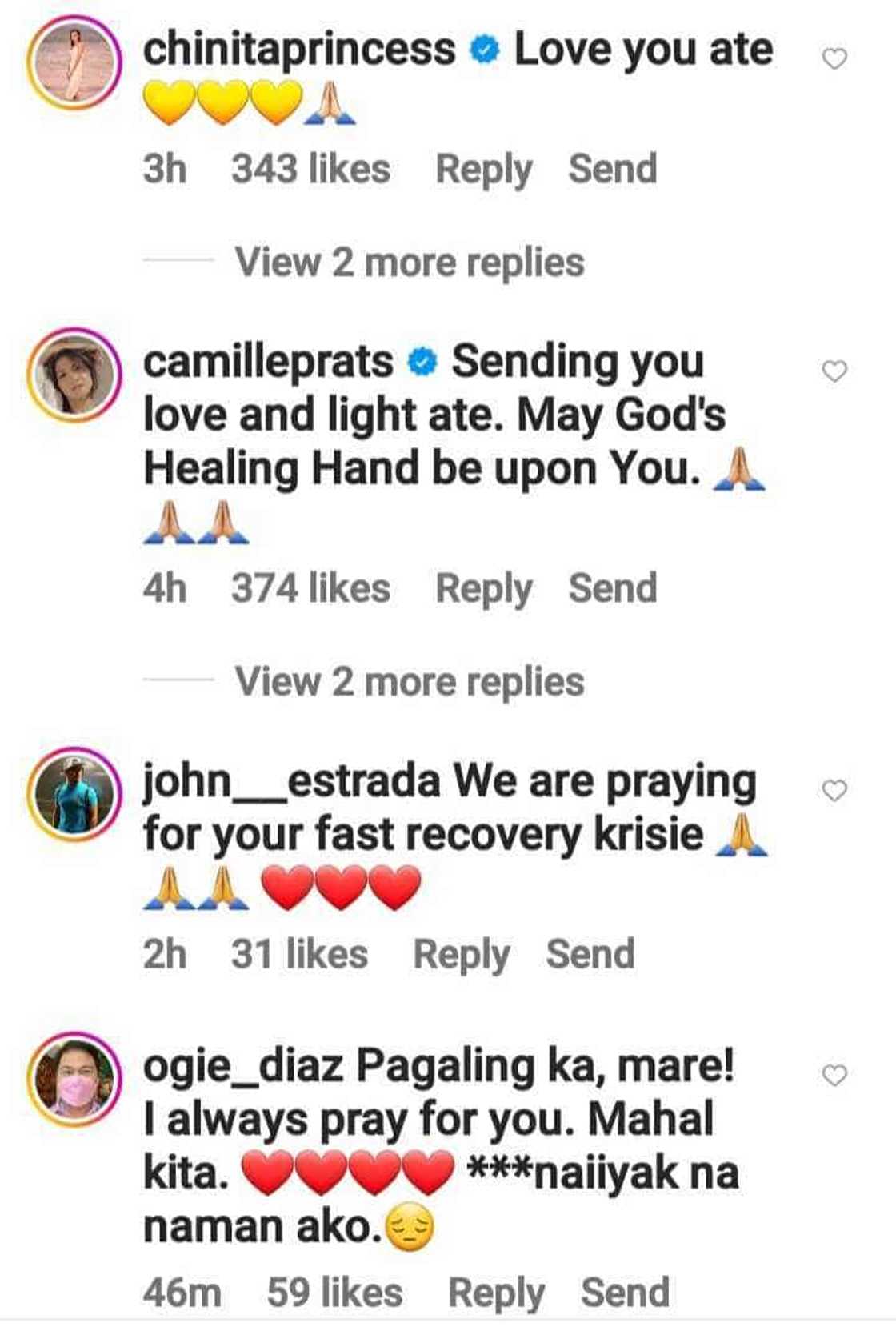 Celebs, nag-react sa update ni Kris Aquino ukol sa kanyang kalusugan: “Praying for you” Celebs, nag-react sa update ni Kris Aquino ukol sa kanyang kalusugan: “Praying for you”