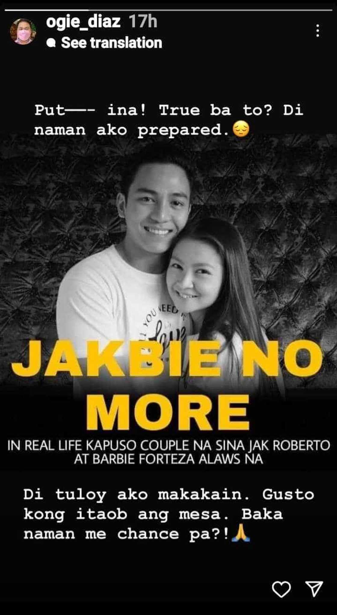 Ogie Diaz, sa tsismis na “alaws na” sina Barbie Forteza, Jak Roberto: “Gusto kong itaob ang mesa” Ogie Diaz, sa tsismis na “alaws na” sina Barbie Forteza, Jak Roberto: “Gusto kong itaob ang mesa”