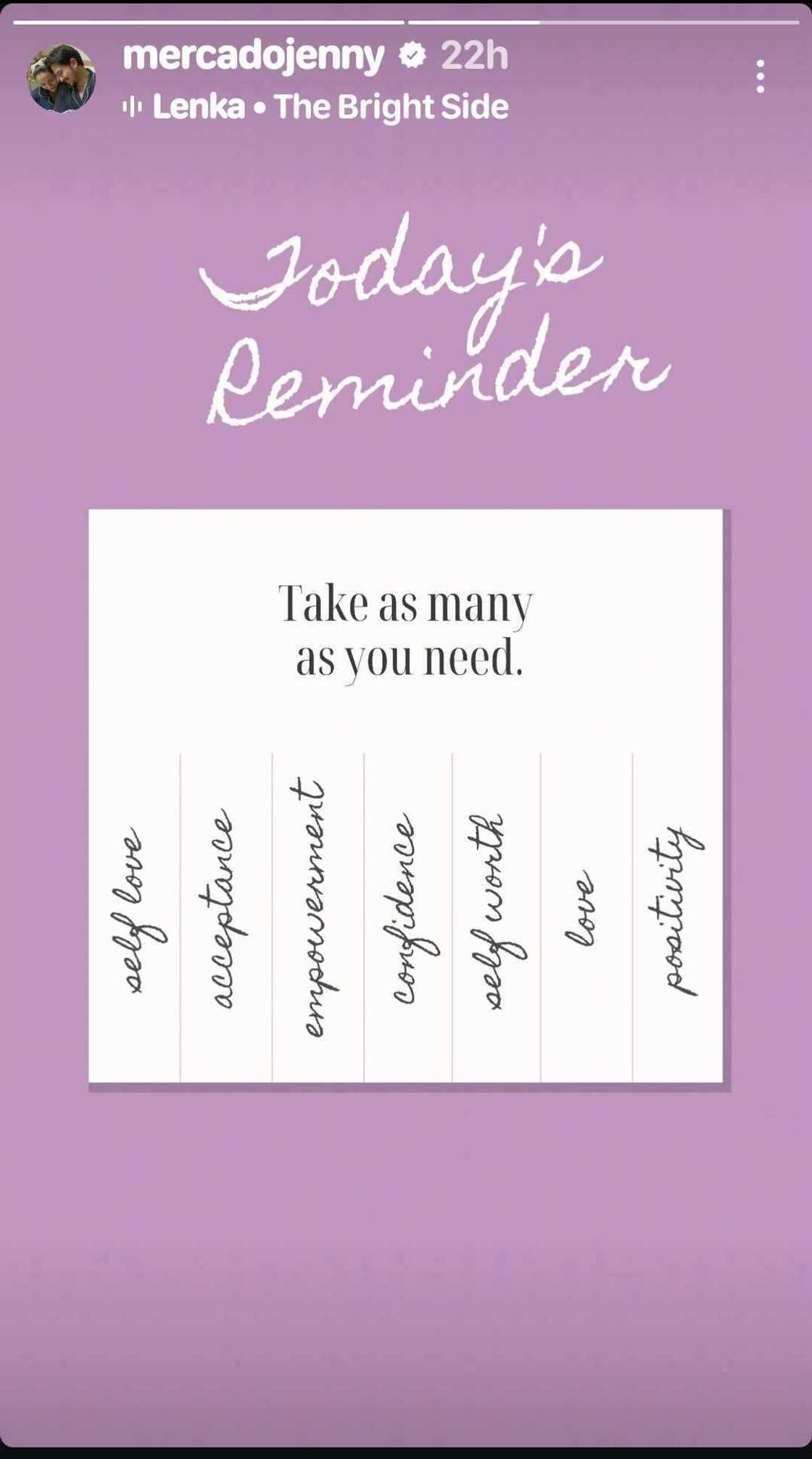 Jennylyn Mercado posts quote card with meaningful reminder for netizens Jennylyn Mercado posts quote card with meaningful reminder for netizens