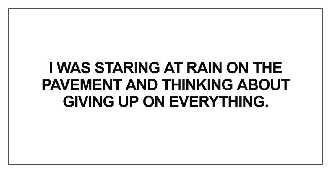 I was staring at rain on the pavement I was staring at rain on the pavement