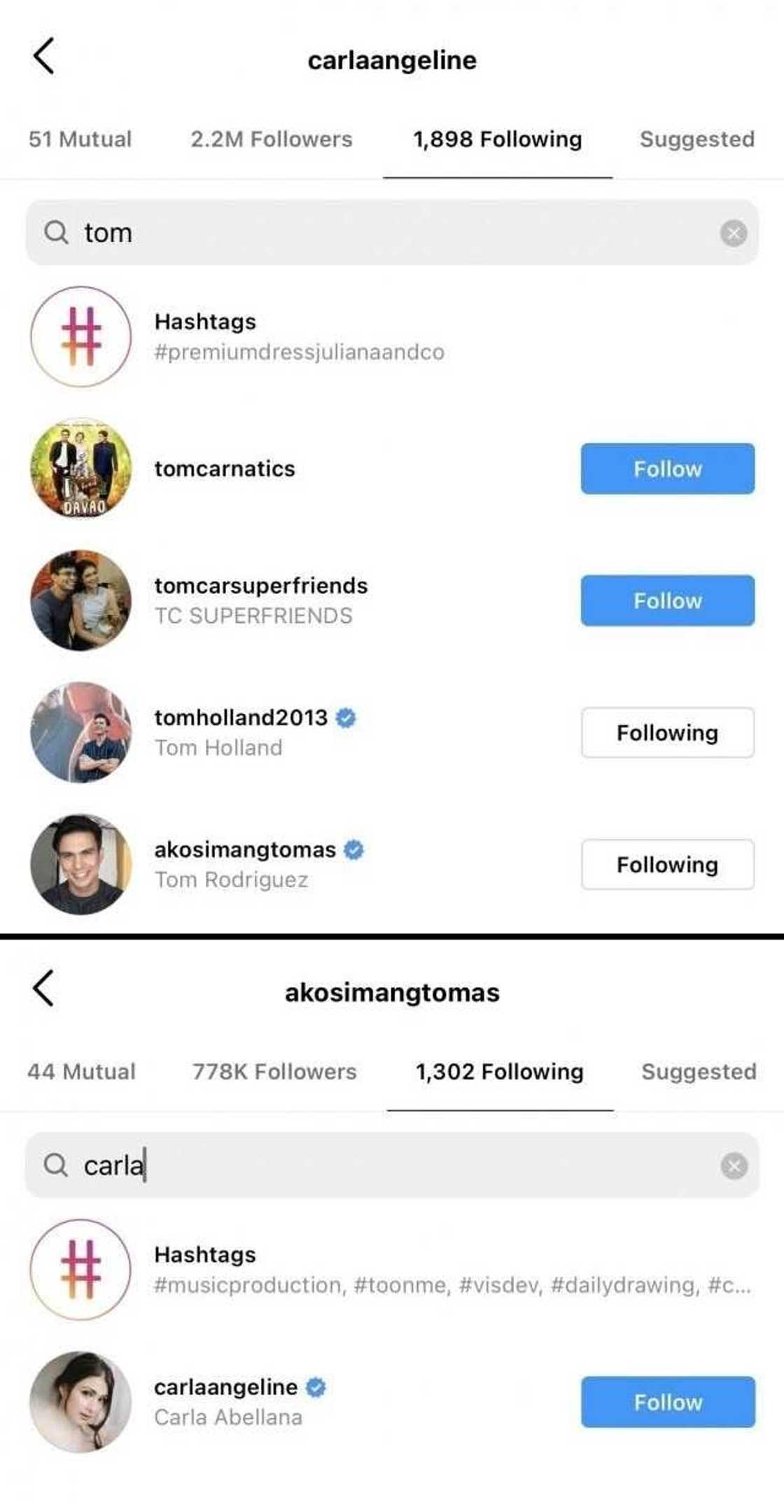 Carla Abellana, Tom Rodriguez, muling naka-follow sa isa't-isa sa Instagram Carla Abellana, Tom Rodriguez, muling naka-follow sa isa't-isa sa Instagram