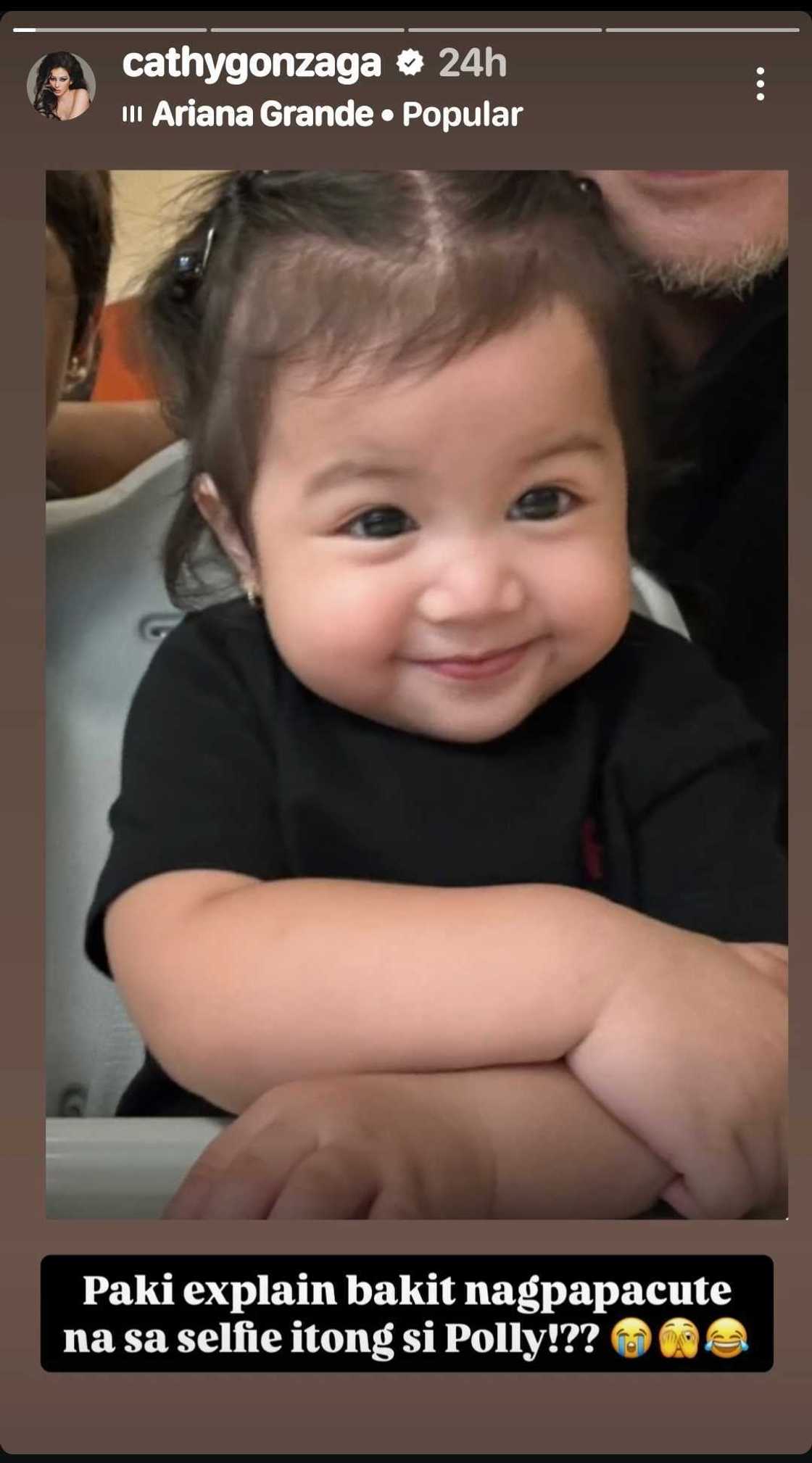 Alex Gonzaga, nawindang sa pose ni Baby Polly: “Paki-explain”