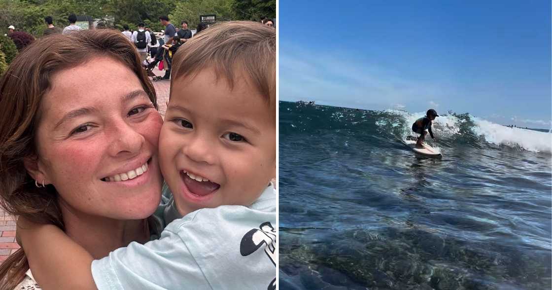 Andi Eigenmann, ibinida ang husay ni Koa sa surfing sa edad na 3