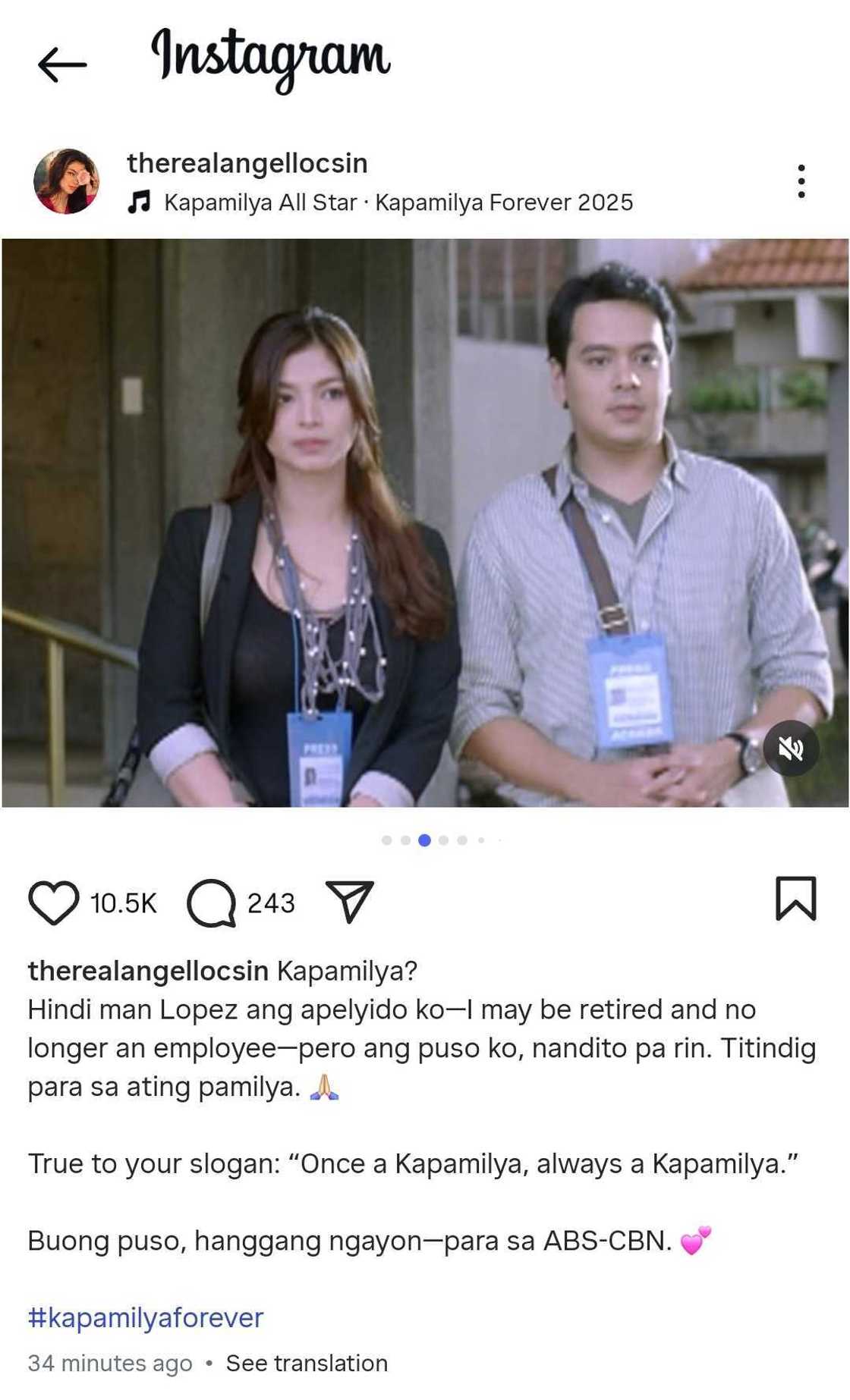 Angel Locsin stands in solidarity with ABS-CBN: "Titindig para sa ating pamilya"