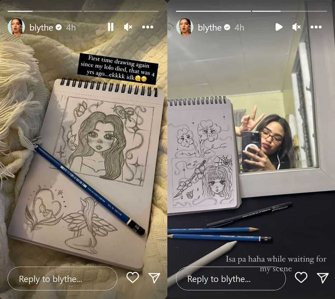 Andrea Brillantes, ibinida ang talent sa pag-drawing:"While waiting for my scene"