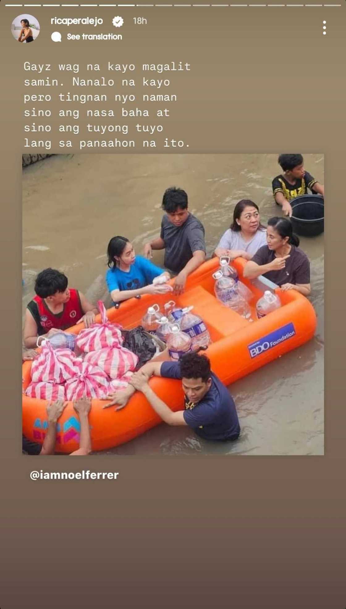 Rica Peralejo, may makabuluhang post tungkol sa pagtulong ni Leni Robredo Rica Peralejo, may makabuluhang post tungkol sa pagtulong ni Leni Robredo
