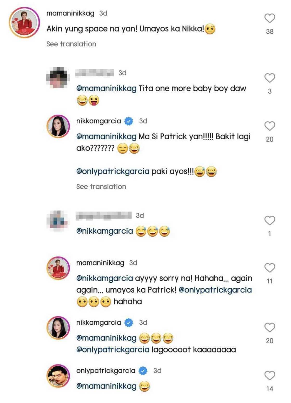 Palitan nina Patrick Garcia at ng kanyang biyenan tungkol sa family photo, viral Palitan nina Patrick Garcia at ng kanyang biyenan tungkol sa family photo, viral