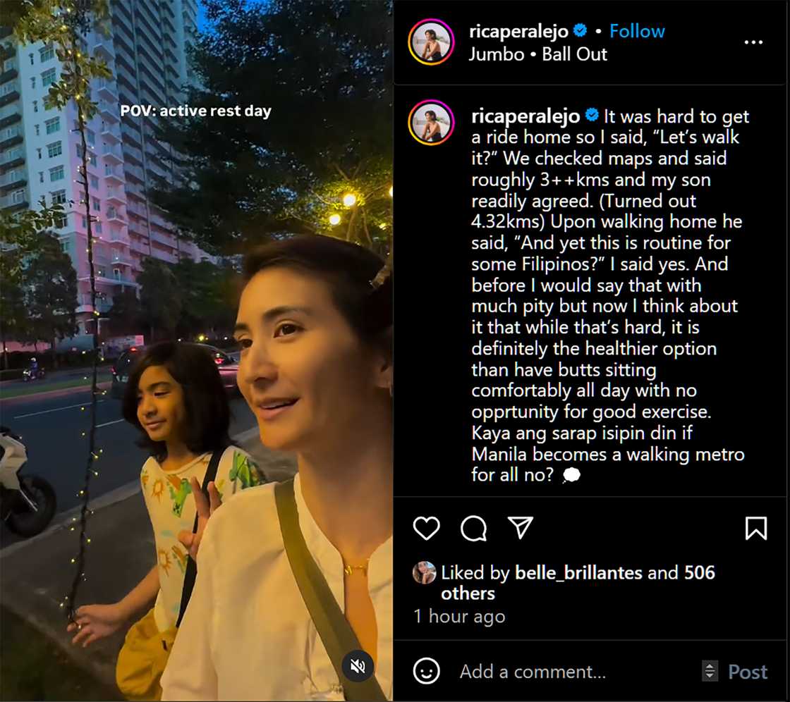 Rica Peralejo, naglakad ng mahigit 4km kasama anak dahil hirap makakuha ng transpo pabalik Rica Peralejo, naglakad ng mahigit 4km kasama anak dahil hirap makakuha ng transpo pabalik