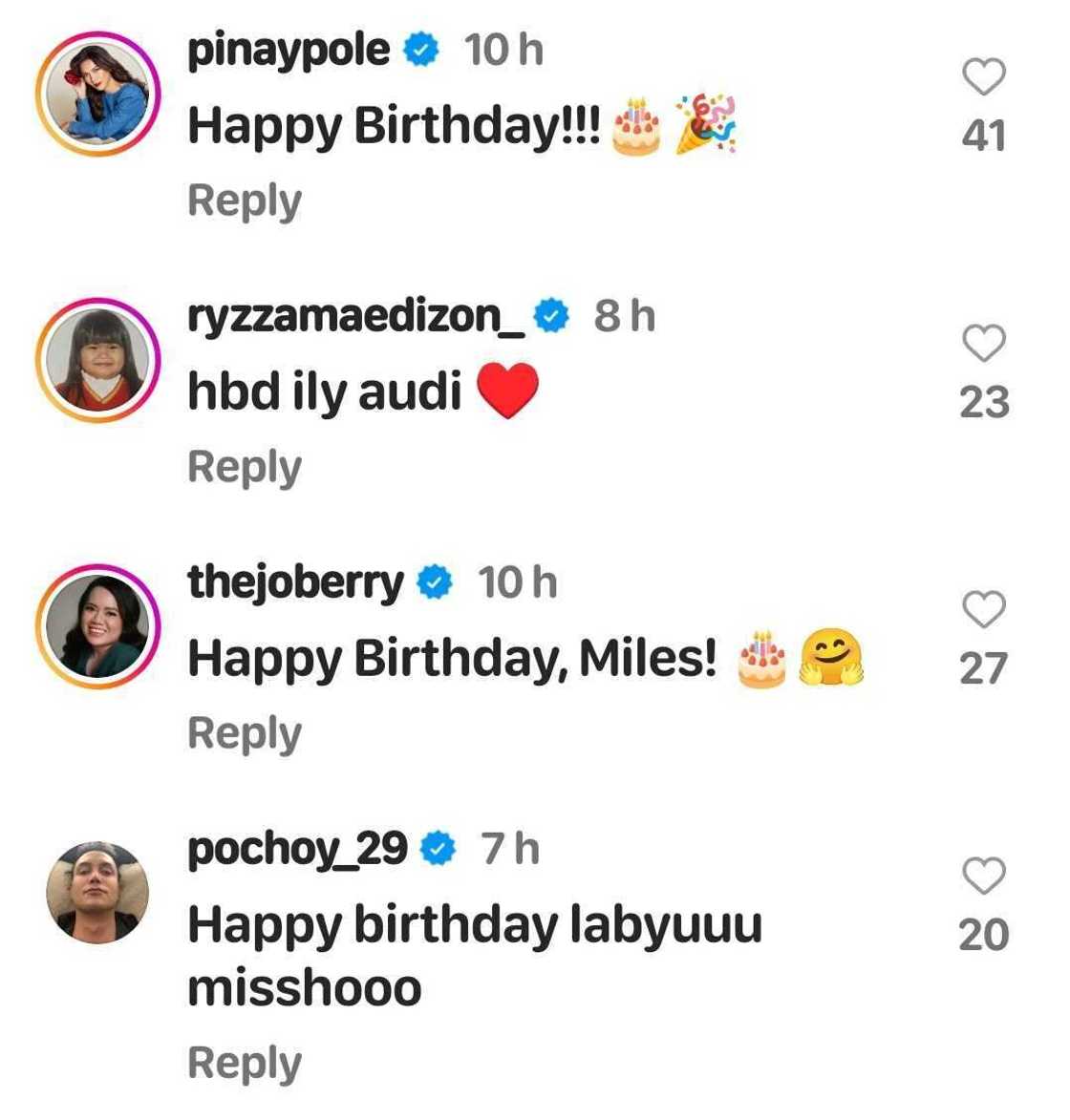 Miles Ocampo, “grateful” sa birthday niya; inulan ng pagbati mula sa celebrities Miles Ocampo, “grateful” sa birthday niya; inulan ng pagbati mula sa celebrities