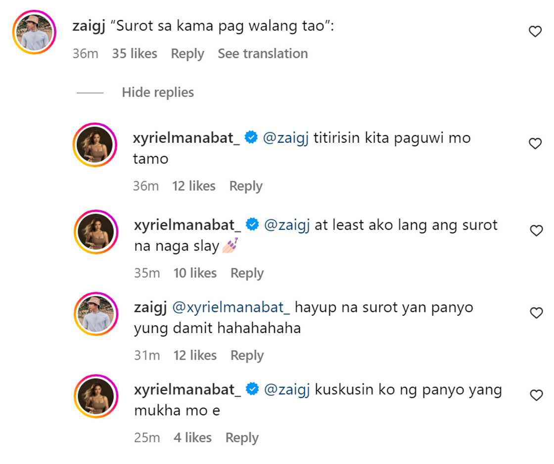 Xyriel Manabat at Zaijian Jaranilla, may makulit na palitan ng comments ukol sa new pics ng aktres