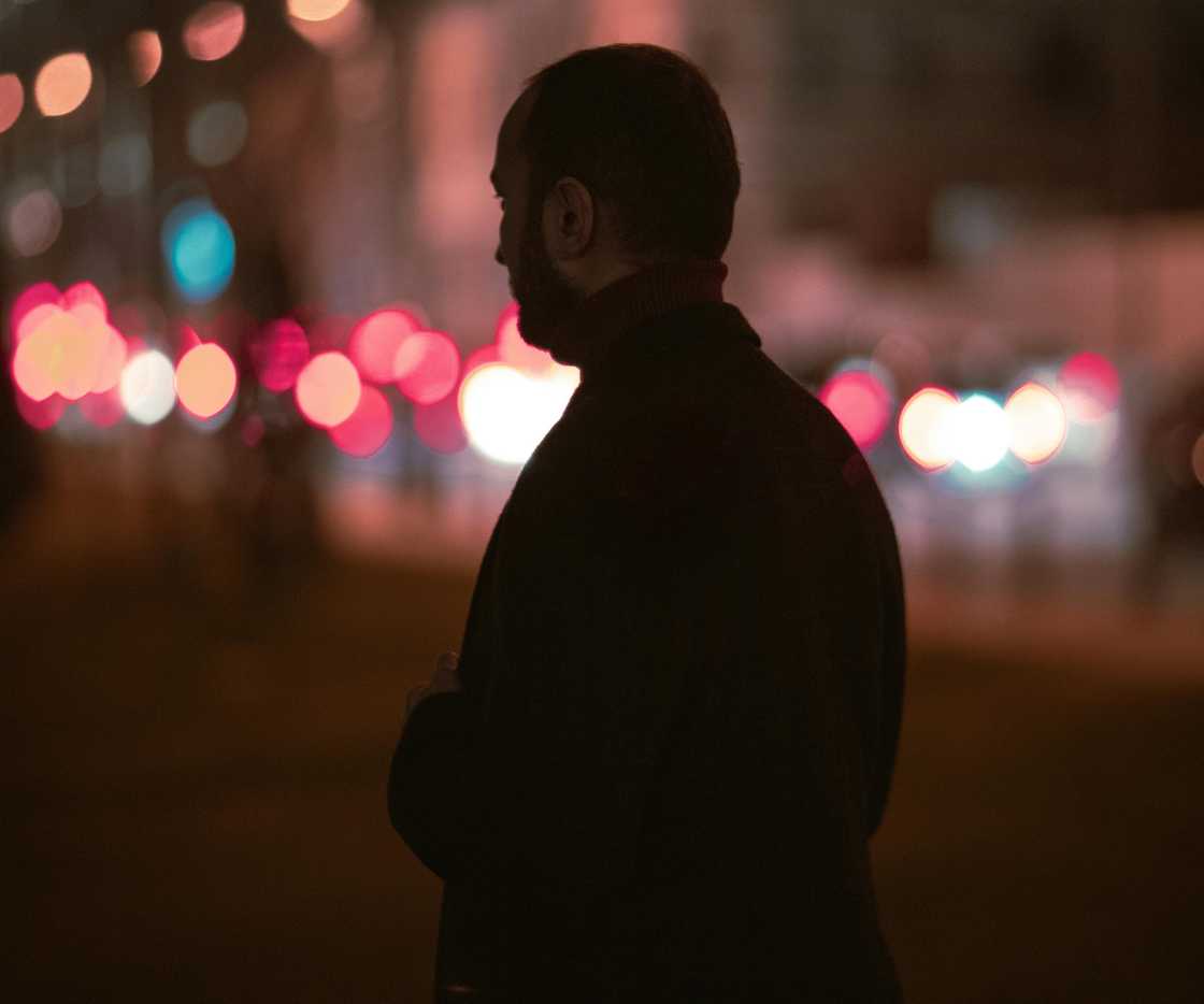 A man doing patrol at night