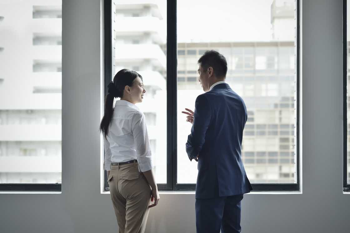 A man and woman are talking A man and woman are talking