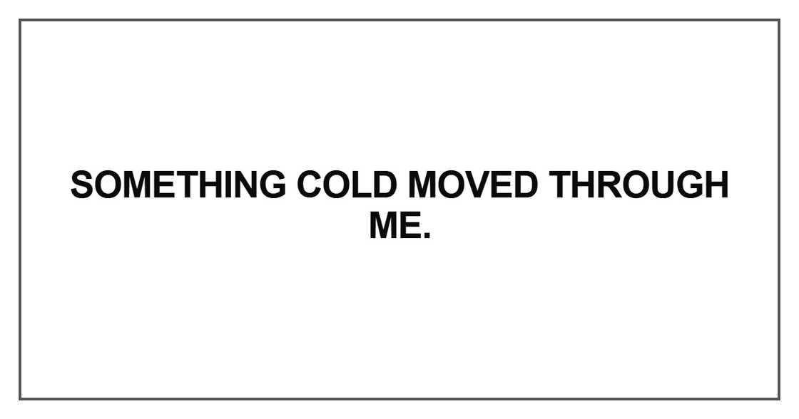 Something cold moved through me