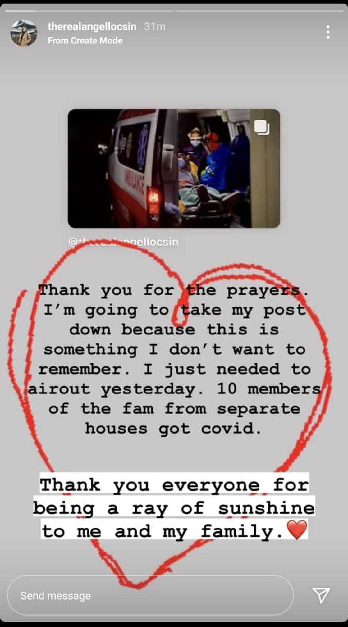 Angel Locsin shares that "10 members of the fam" also got COVID-19 Angel Locsin shares that "10 members of the fam" also got COVID-19
