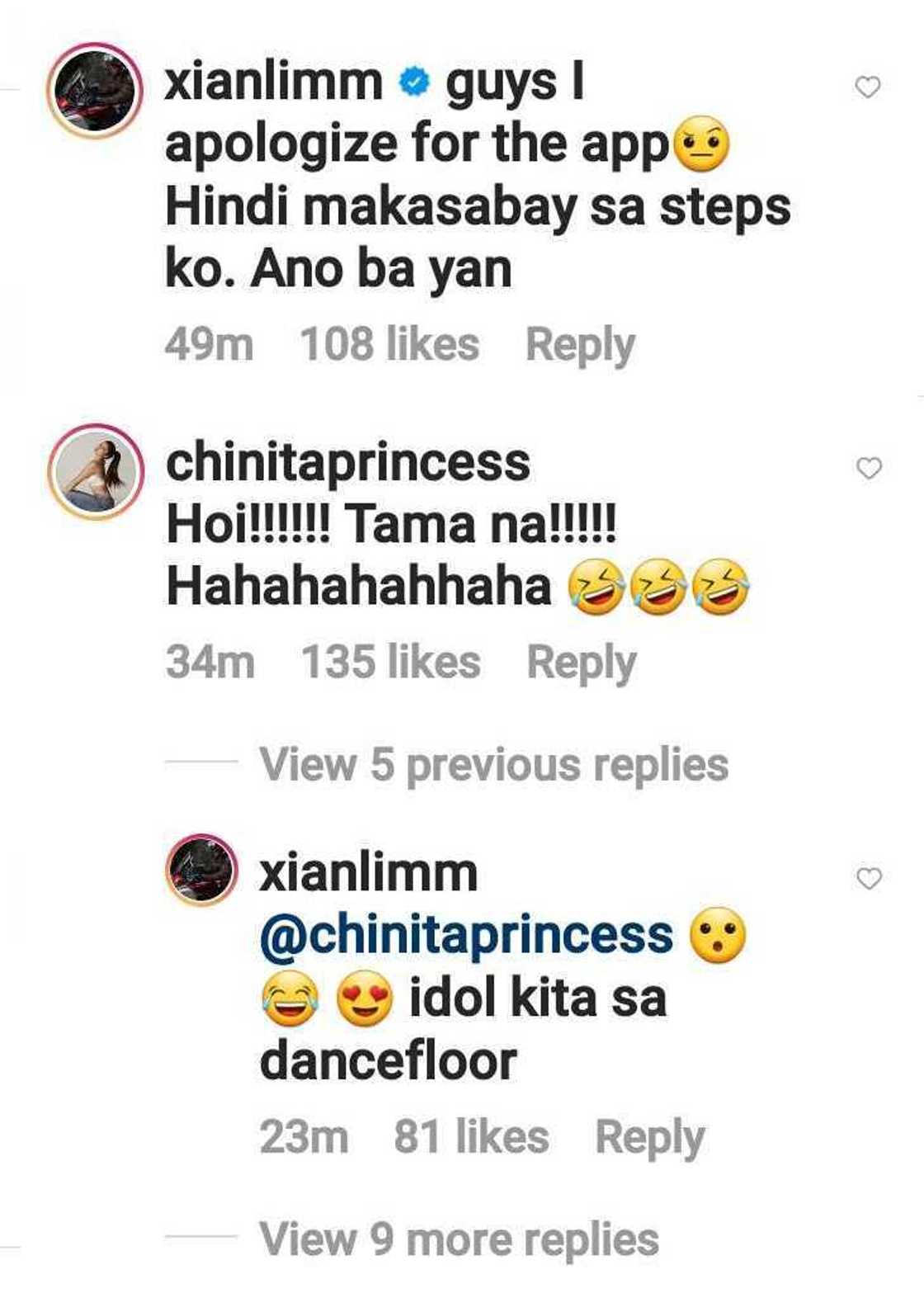 Kim Chiu hilariously reacts to Xian Lim’s dance video: “Tama na”