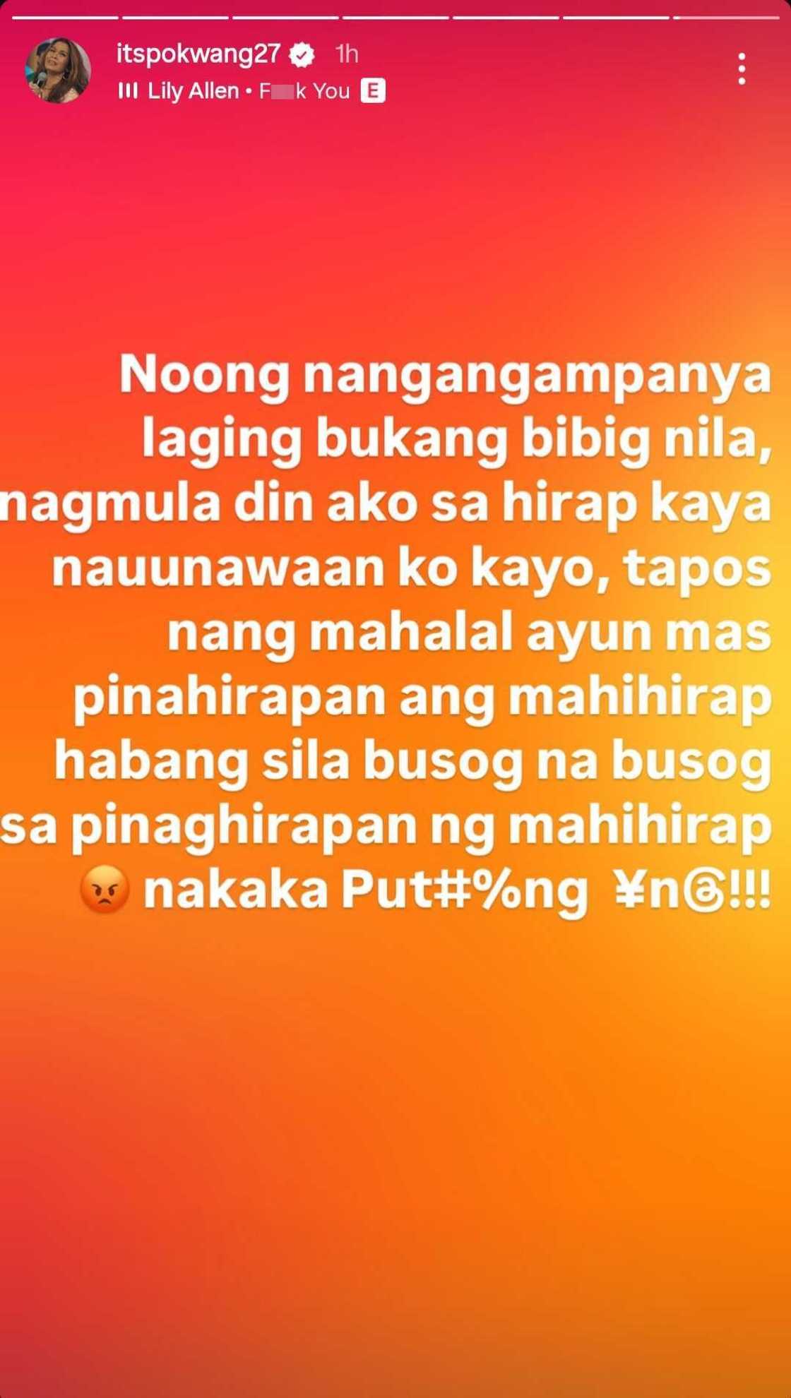 Pokwang, may matapang na pahayag sa mga taong "mas pinahirapan ang mahihirap"