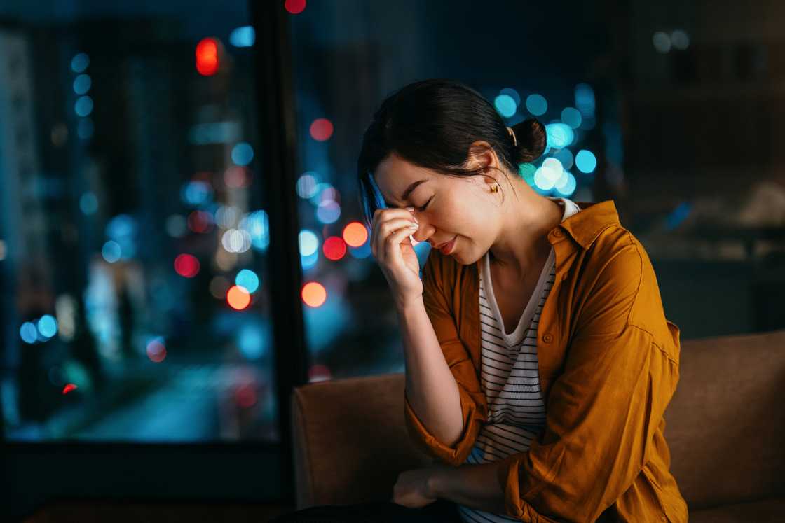 A crying woman A crying woman