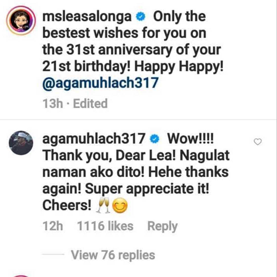 Aga Muhlach on Lea Salonga’s birthday greeting: “Nagulat naman ako dito!”