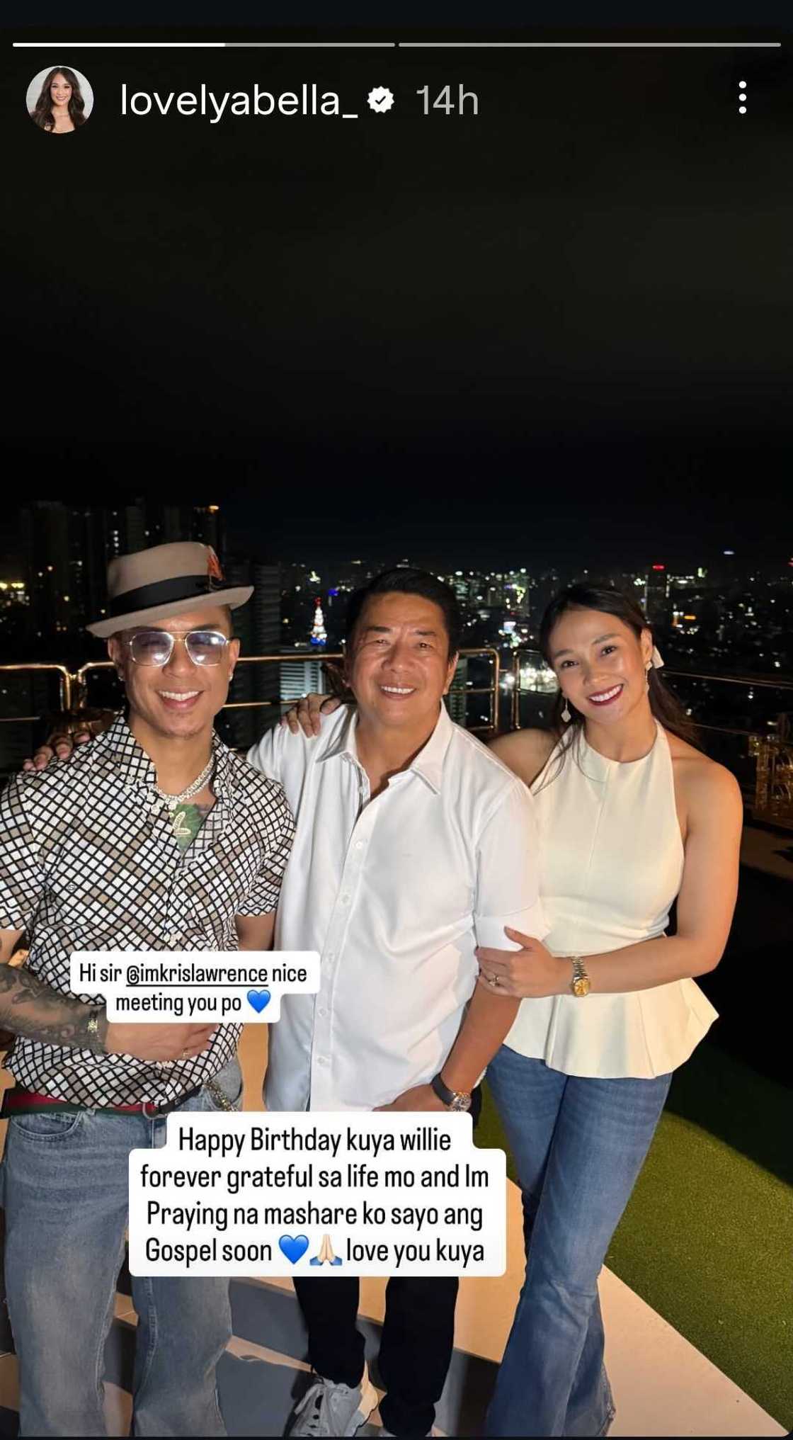 Lovely Abella posts heartfelt birthday greeting for Willie Revillame