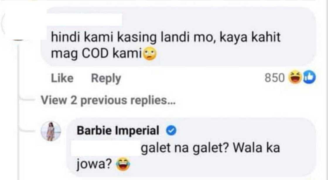 Barbie Imperial slams basher who rudely commented on article about her and Diego Loyzaga Barbie Imperial slams basher who rudely commented on article about her and Diego Loyzaga