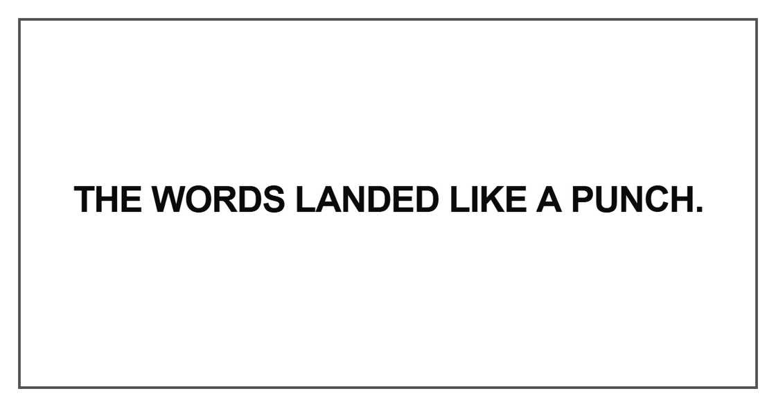 The words landed like a punch
