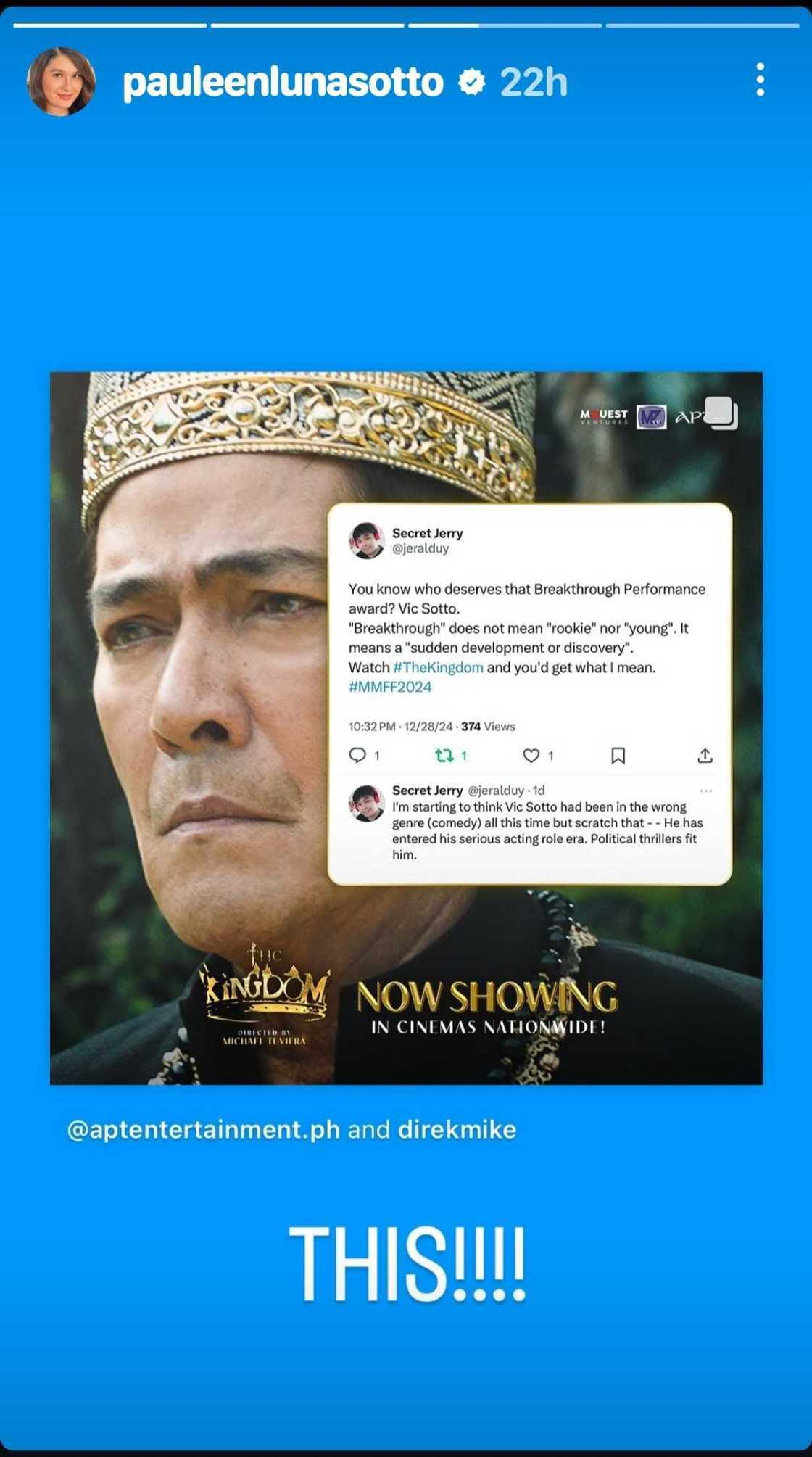 Pauleen Luna, nag-react sa isang review ukol sa pelikula ni Vic Sotto