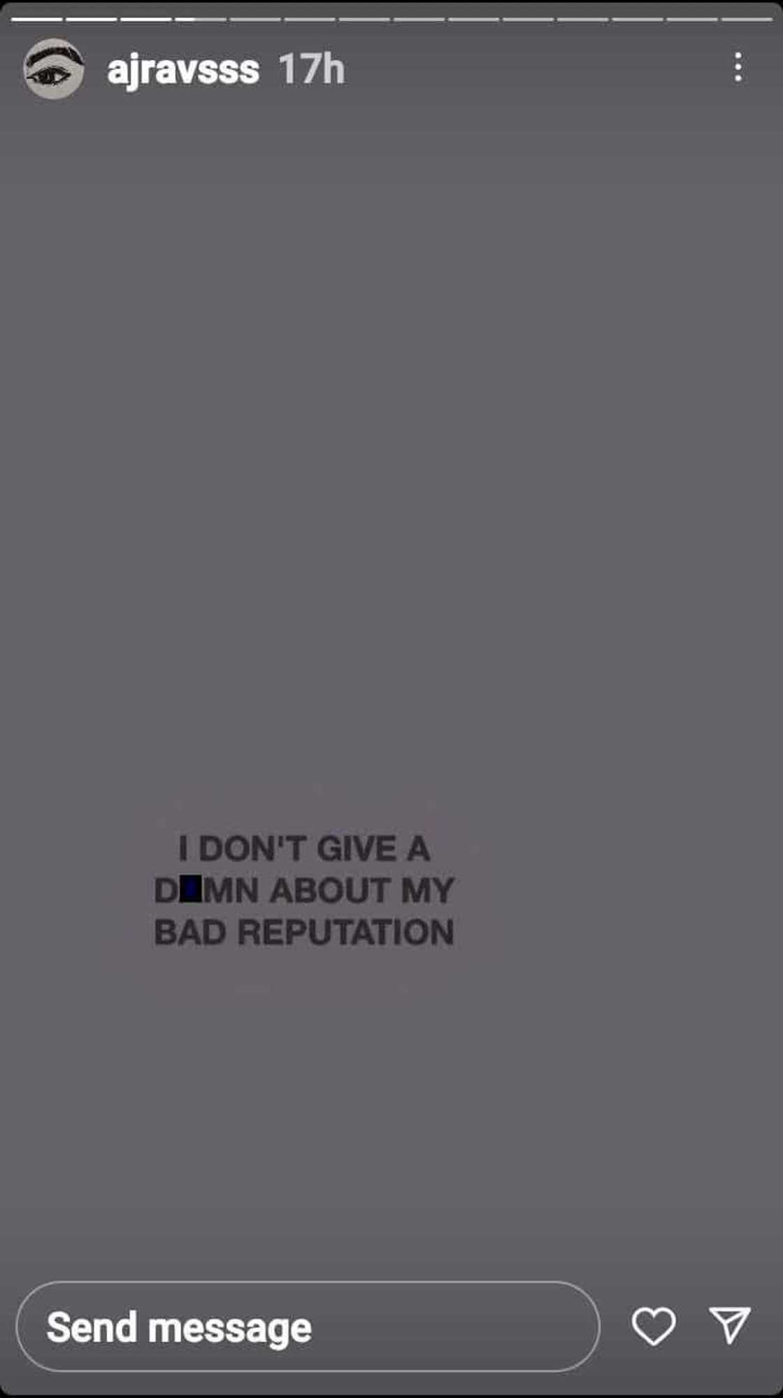 AJ Raval, nagpahiwatig ukol sa kawalan ng pakialam sa pagkakaroon ng “bad reputation” AJ Raval, nagpahiwatig ukol sa kawalan ng pakialam sa pagkakaroon ng “bad reputation”